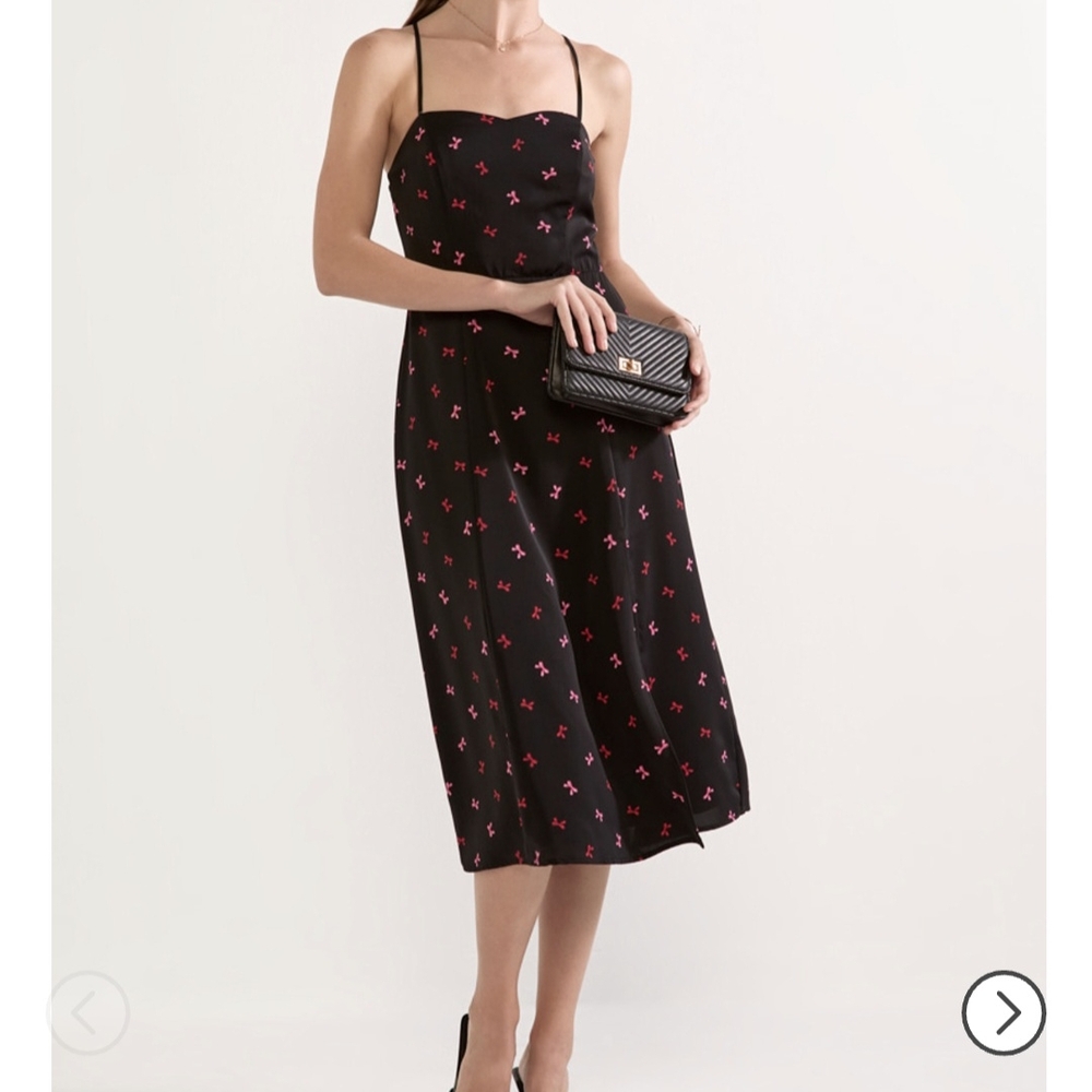 Francesca's Krystal Bow Ditsy Midi Dress